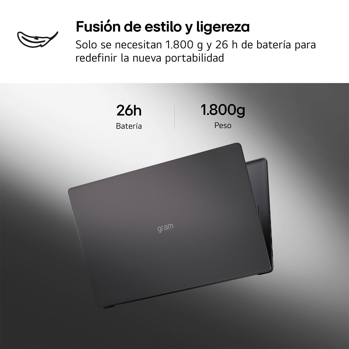 Portátil LG gram Book 16U55U-G.AU85BN, Copilot+ PC, Ryzen AI 7-445, 32 GB, 512 GB SSD, 16", W11 Negro carbón-3