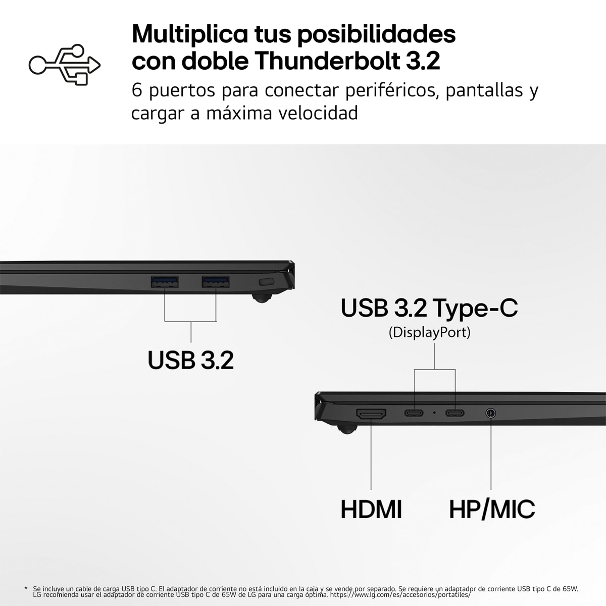Portátil LG gram Book 16U55U-G.AU85BN, Copilot+ PC, Ryzen AI 7-445, 32 GB, 512 GB SSD, 16", W11 Negro carbón-11