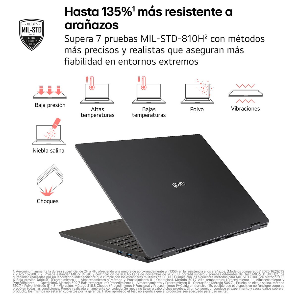 Portátil LG gram Pro 16Z90U-K.AUB8BN, Copilot+ PC, Intel Core Ultra X7-358H, 32 GB, 1 TB SSD, 16" OLED, W11 - Negro carbón Negro carbón-6