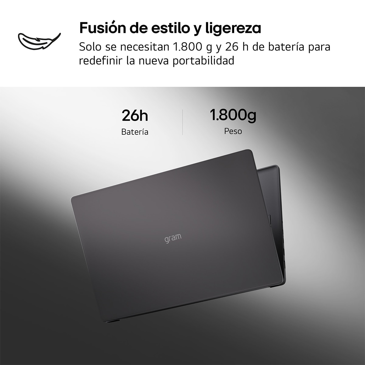 Portátil LG gram Book 16UD55U-G.AX55BN, Ryzen AI 5-430, 16 GB, 512 GB SSD, 16", Sin Sistema Operativo - Negro carbón Negro carbón-2