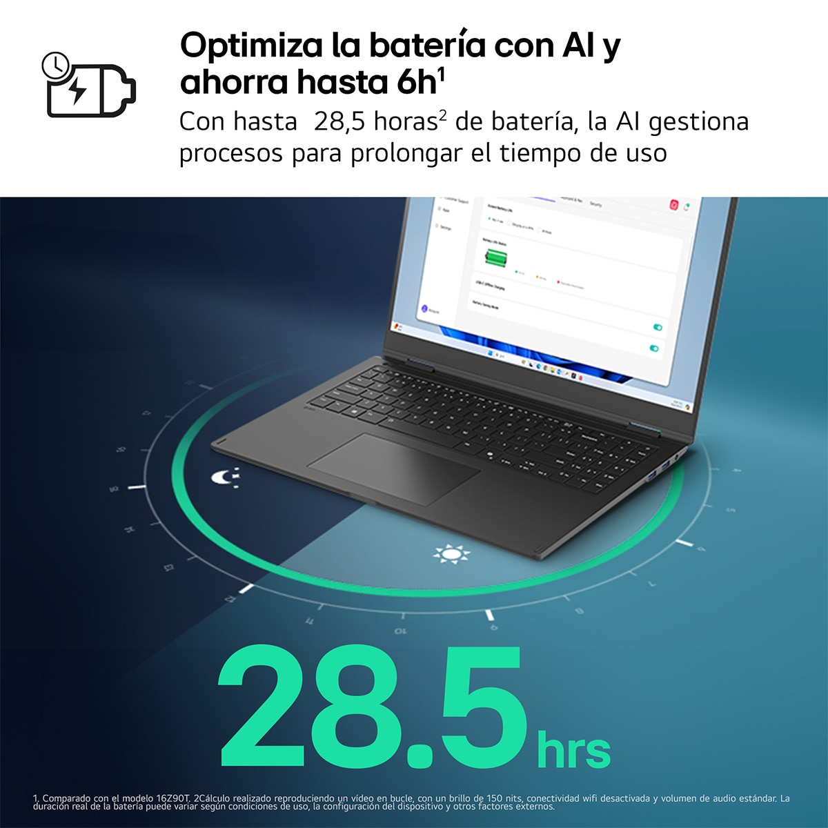 Portátil LG gram 16Z90TL-G.AU88BN, Copilot+ PC, Intel Core Ultra 7-258V, 32 GB, 1 TB SSD, 16", W11 - Negro carbón Negro carbón-4