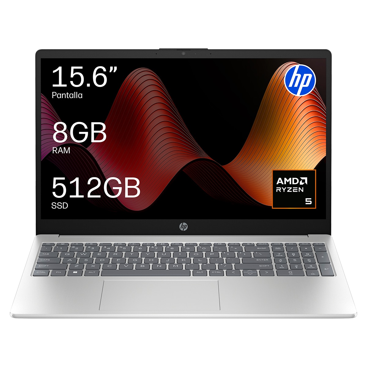 HP - Portátil HP 15-fc1012nsx, Ryzen 5-7520U, 8GB, 512GB SSD, 15,6", W11.