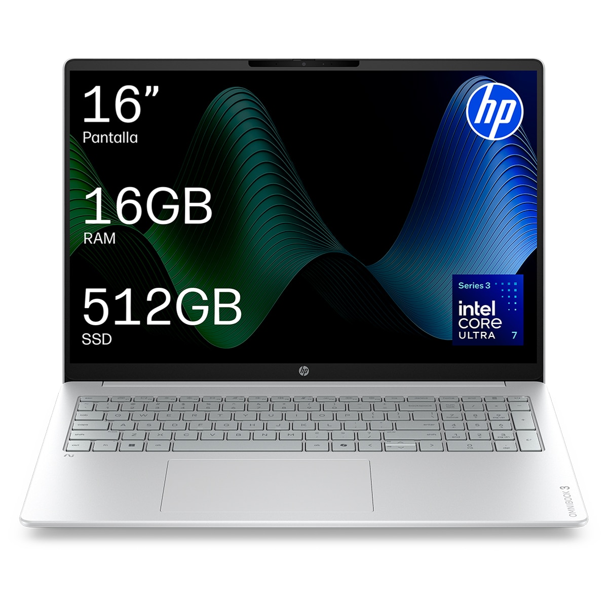 HP - Portátil HP OmniBook 3 16-bs0002nsx, Copilot+ PC, Intel Core Ultra 7 355, 16GB, 512GB SSD, 16", W11.