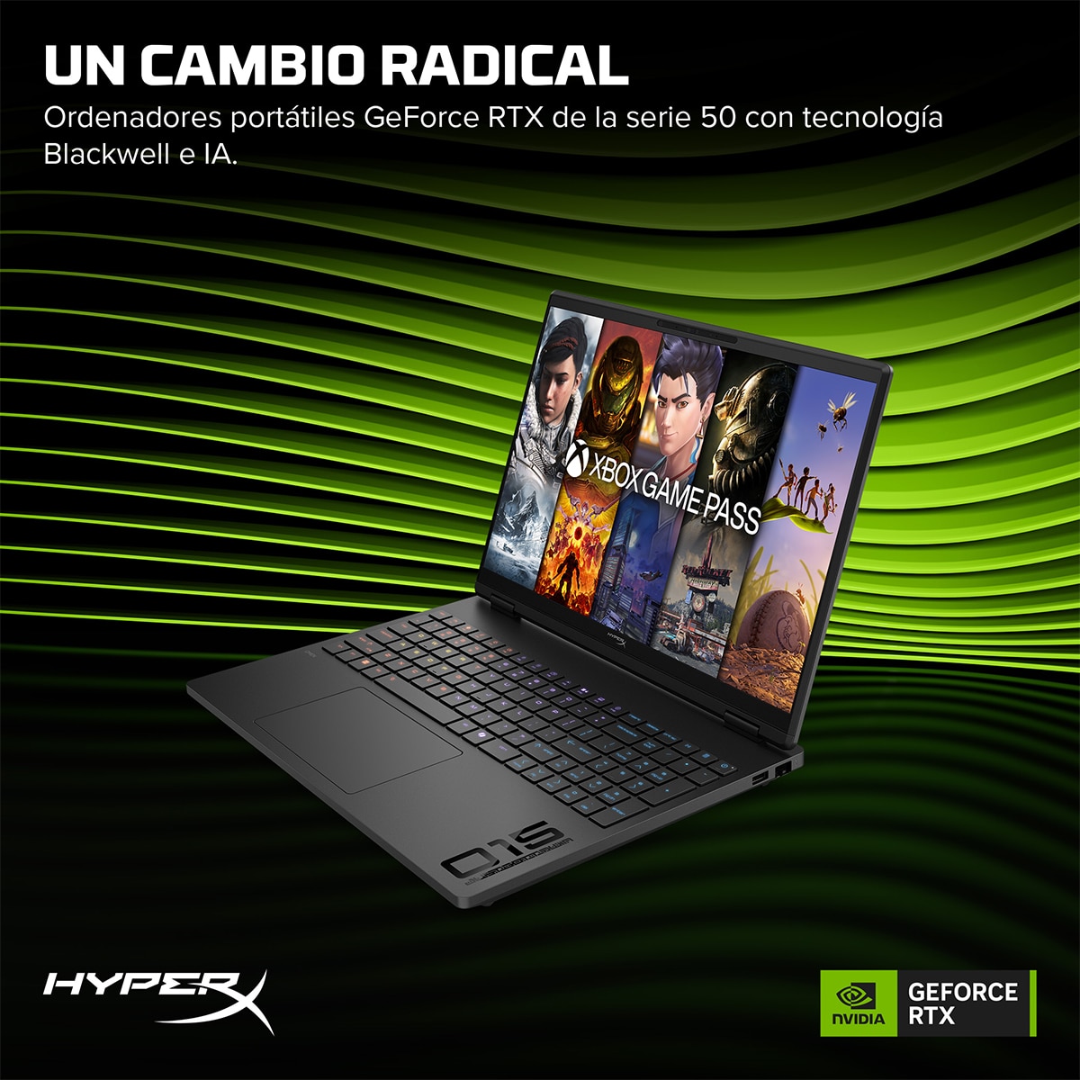 Portátil Gaming HP HyperX OMEN 15-ga0020ns, Intel Core 5 210H, 16GB, 512GB SSD, Nvidia GeForce RTX 5060 8GB, 15,3", W11 - Negro Negro-9