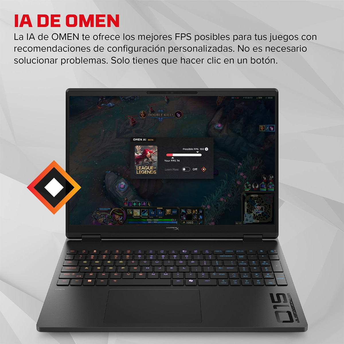 Portátil Gaming HP HyperX OMEN 15-ga0021ns, Intel Core 7 240H, 16GB, 1TB SSD, Nvidia GeForce RTX 5060 8GB, 15,3", W11 - Negro Negro-10
