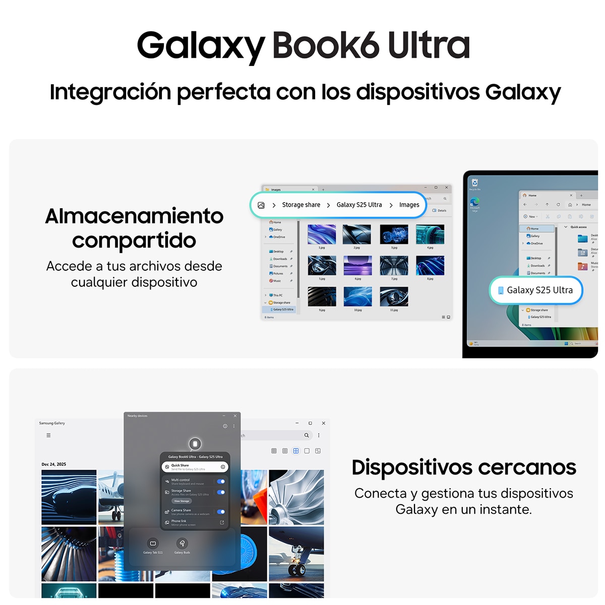 Portátil Samsung Galaxy Book6 Ultra, Copilot+ PC, Intel Core Ultra 7-356H, 32GB, 1TB SSD, Nvidia GeForce RTX 5060 8GB, 16", W11 - Gris claro Gris claro-12