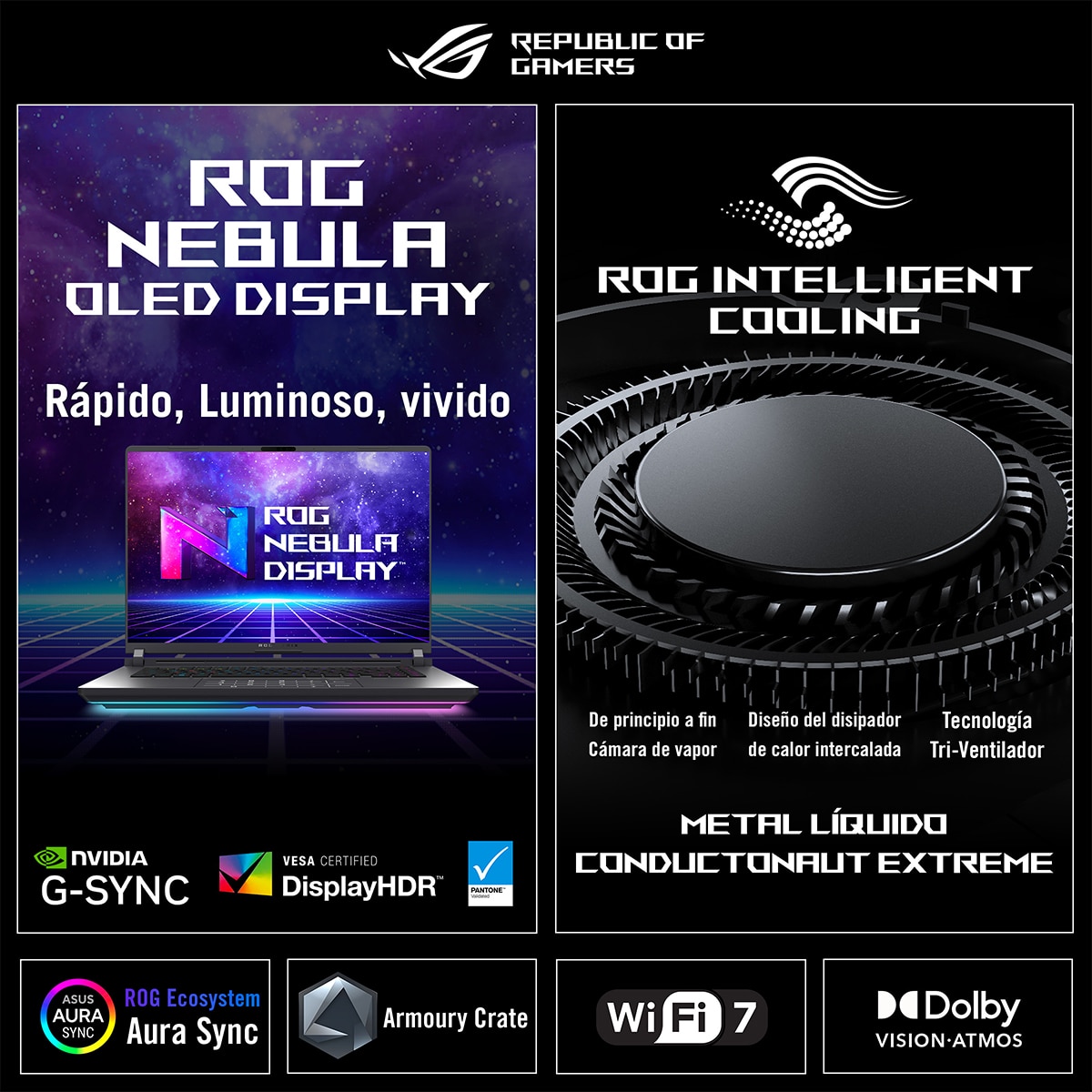Portátil Gaming ASUS ROG Strix G16 G614FR-TS421, Ryzen 9-9955HX, 16GB, 1TB SSD, Nvidia GeForce RTX 5070 Ti 12GB, 16", Sin Sistema Operativo - Gris eclipse Gris eclipse-9