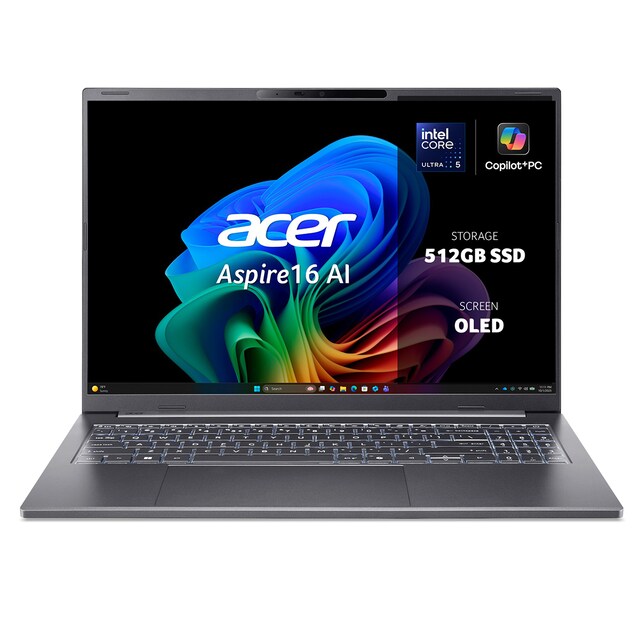 Portátil Acer Aspire 16 AI A16-I71M-56B8, Copilot+ PC, Intel Core Ultra 5 325, 16GB, 512GB SSD, 16