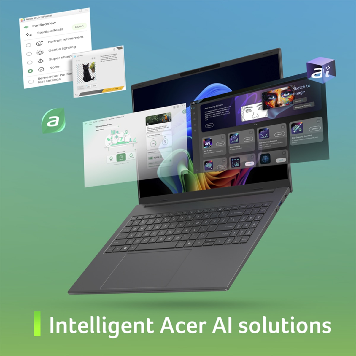 Imagen 6 de Portátil Acer Aspire 16 AI A16-I71M-56B8, Copilot+ PC, Intel Core Ultra 5 325, 16GB, 512GB SSD, 16", W11 - Gris Gris