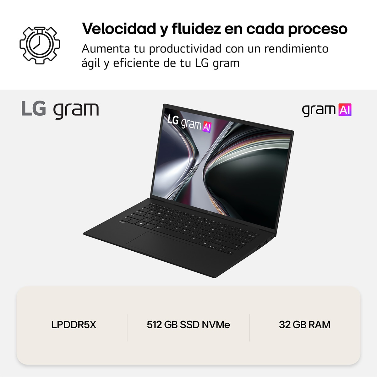Portátil LG Gram 17ZD90TL-G.AX85BN, Intel Core Ultra - 258V, 32 GB, 512 GB SSD, 17", Sin Sistema Operativo - Negro carbón Negro carbón-8