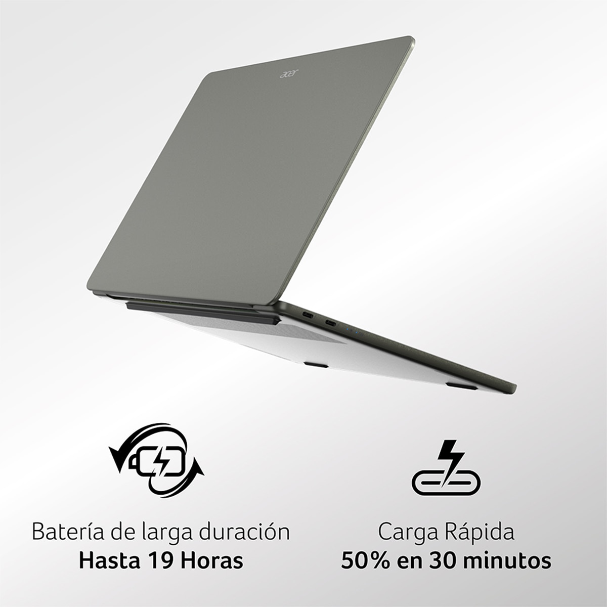 Portátil Acer Swift Air 14V, Intel Core 5 320, 8GB, 512GB SSD, 14", W11 - Verde / Plata Verde / Plata-8
