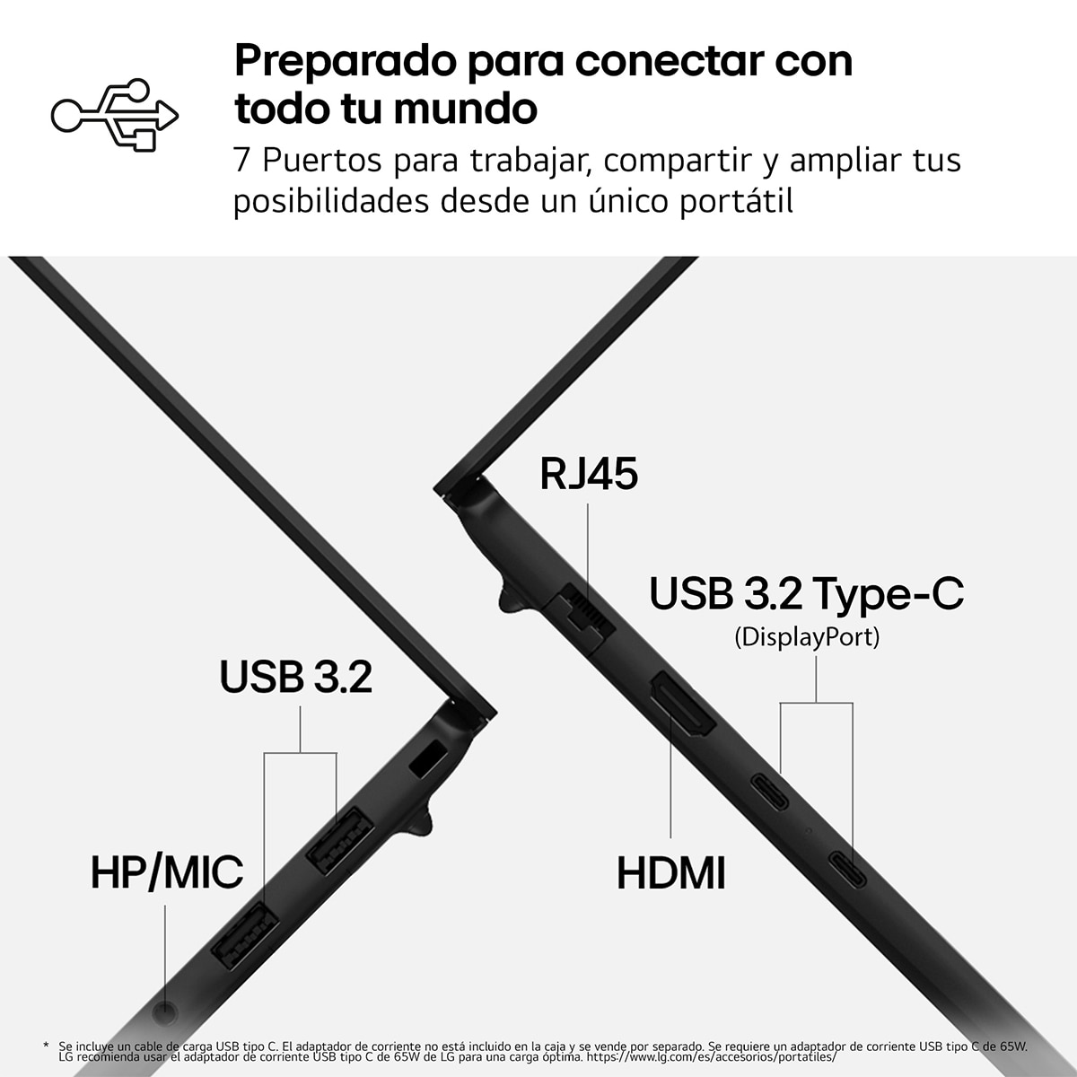 Imagen 10 de Portátil LG gramBook 14U40V-G.AA65BN, Intel Core 5 315, 16GB, 512GB SSD, 14", W11 - Negro Negro