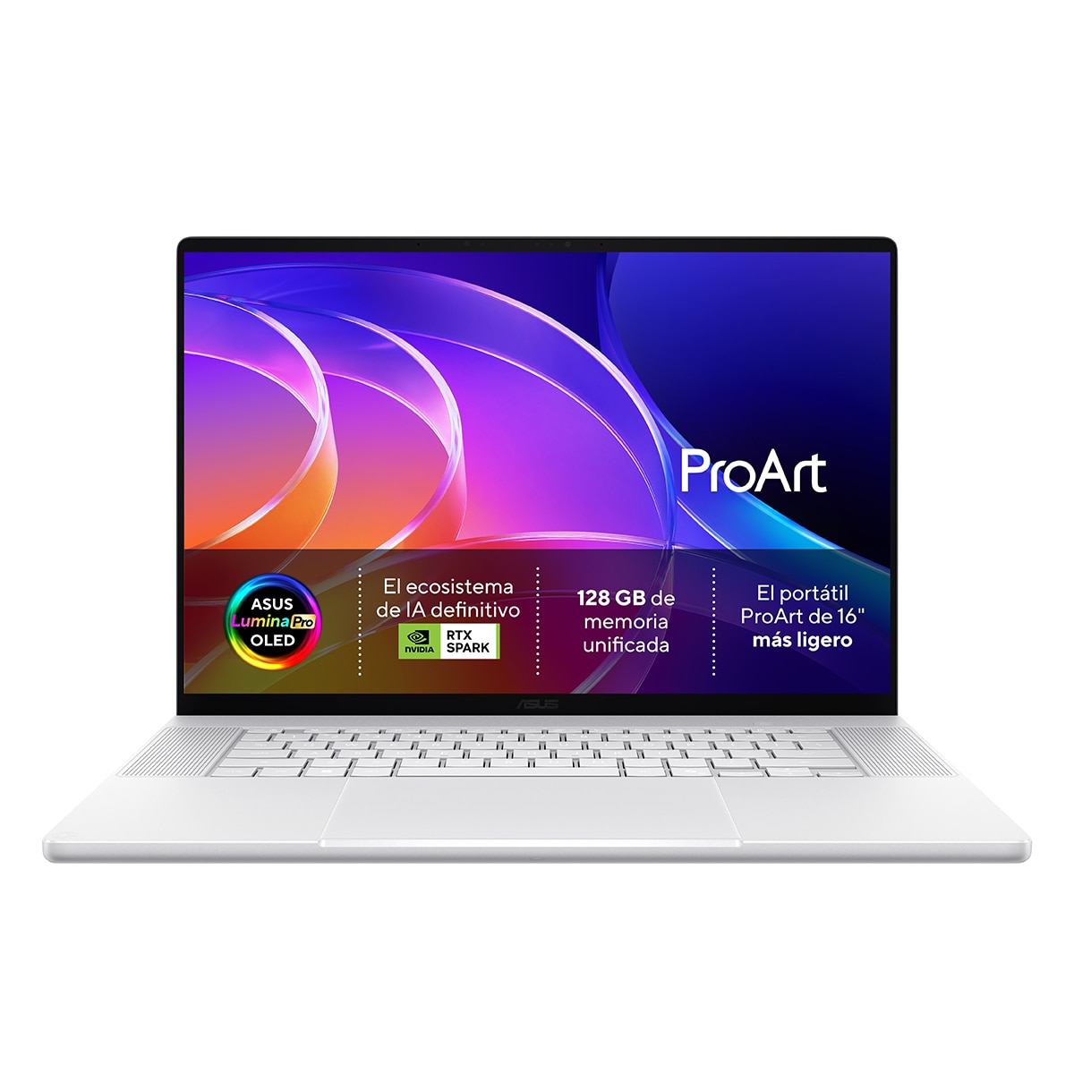 Imagen 0 de Portátil ASUS ProArt P16 OLED H7607BA-SE335X, NVIDIA RTX Spark N1X, 128GB, 2TB SSD, NVIDIA Blackwell RTX, W11 Pro Blanco
