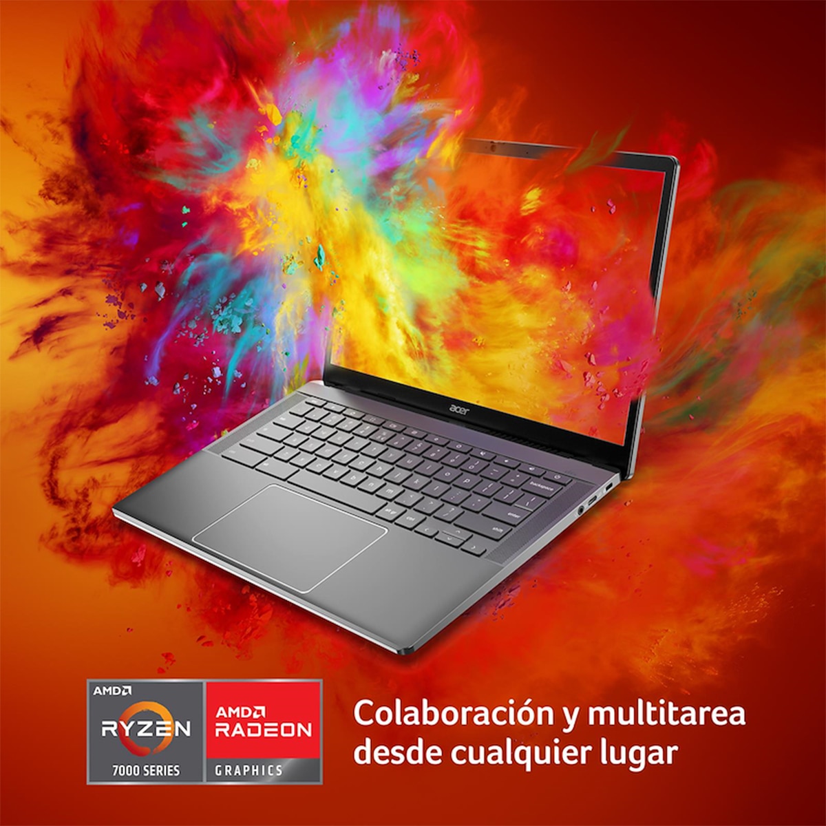 Acer Chromebook Plus 514 - Ordenador Portátil con Gemini 14'' AMD Ryzen 5 7520C, 16GB, 256GB SSD, ChromeOS con la IA de Google, Color Gris Gris-4