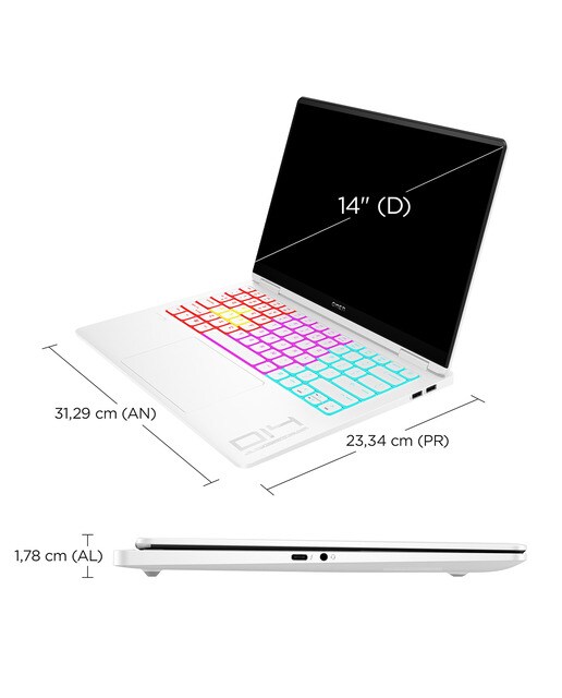 Portátil Gaming HP OMEN Transcend 14-fb0002ns, Intel Core Ultra 7 155H, 16GB, 1TB SSD, Nvidia GeForce RTX 4060, 14", W11 - Blanco Blanco-5