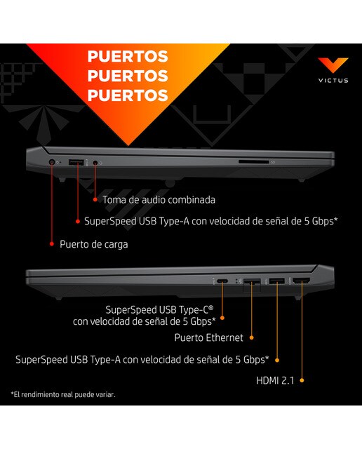 Portátil Gaming HP VICTUS 15-fa0056ns, Intel Core i7-12650H, 16GB, 512GB SSD, Nvidia GeForce RTX 3050 4GB, 15,6", Sin Sistema Operativo Gris oscuro-5