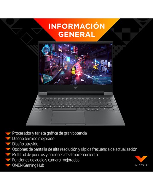 Portátil Gaming HP VICTUS 15-fa0056ns, Intel Core i7-12650H, 16GB, 512GB SSD, Nvidia GeForce RTX 3050 4GB, 15,6", Sin Sistema Operativo Gris oscuro-6