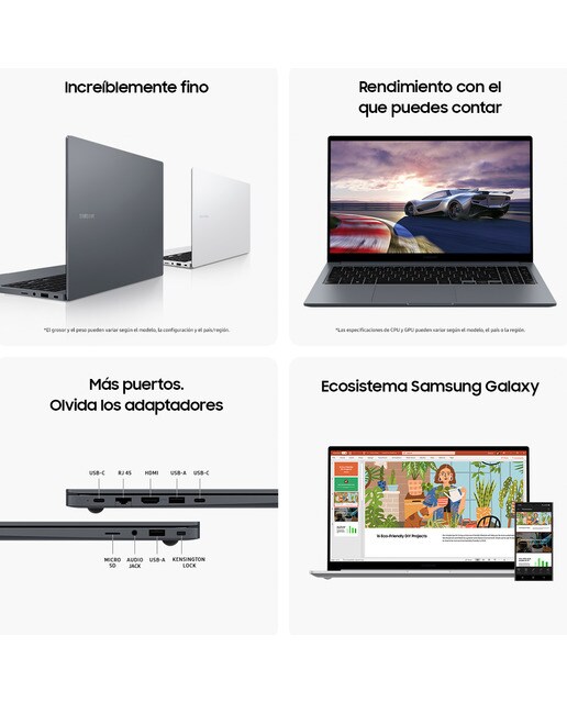 Portátil Samsung Galaxy Book4 NP750XGK-KG3ES, Intel Core 7 150U, 16GB, 512GB SSD, 15,6", W11 Gris Grafito-7