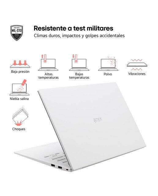 Portátil LG gram 14Z90S, Intel Core Ultra 7 155H, 16GB, 512GB SSD, 14", W11 - Blanco Blanco-7