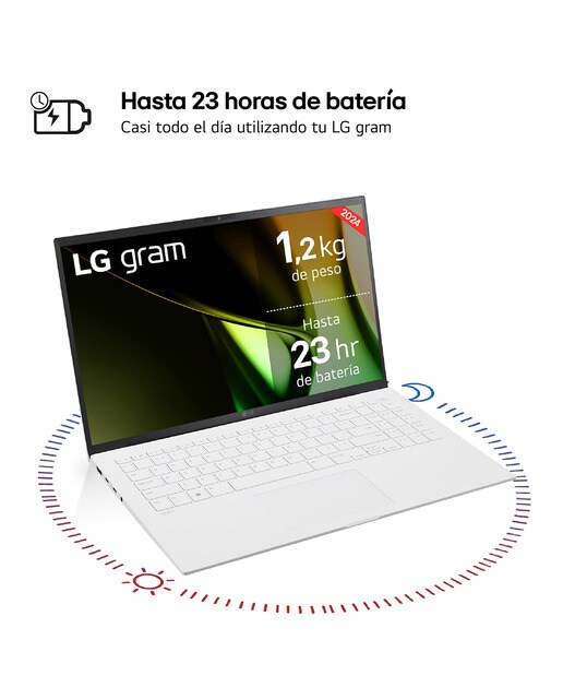 Portátil LG gram 15Z90S, Intel Core Ultra 7 155H, 16GB, 512GB SSD, 15,6", W11 - Blanco Blanco-5