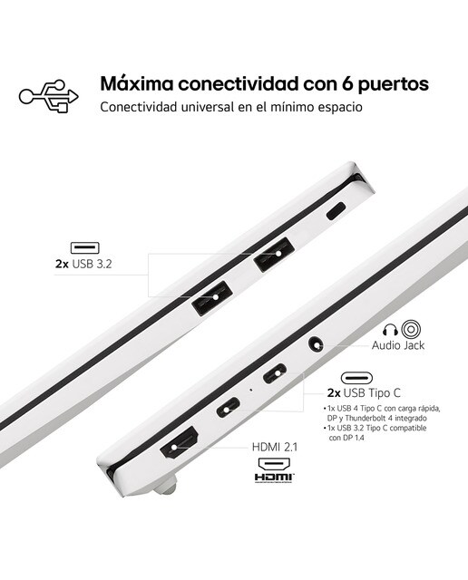 Portátil LG gram 15Z90S, Intel Core Ultra 7 155H, 16GB, 512GB SSD, 15,6", W11 - Blanco Blanco-6