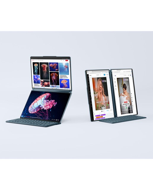 Convertible 2 en 1 Lenovo Yoga Book 9 13IMU9, Intel Core Ultra 7 155U, 16GB, 1TB SSD, 13,3" Dual, W11 Azul verdoso-7