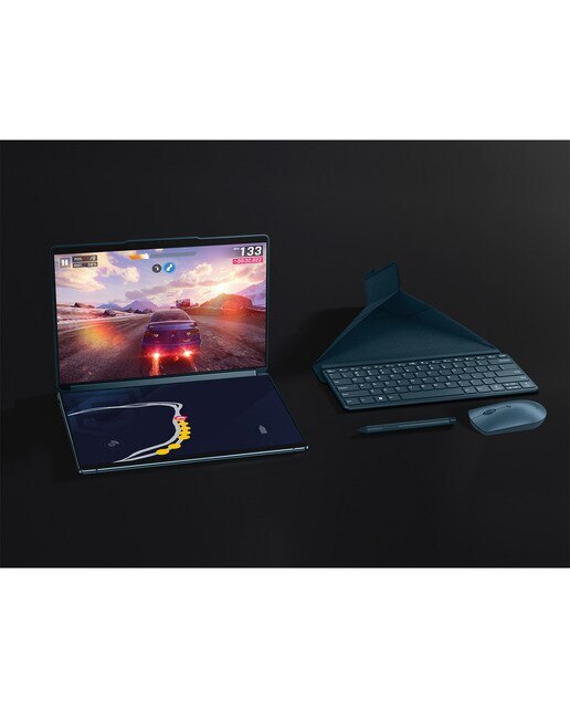 Convertible 2 en 1 Lenovo Yoga Book 9 13IMU9, Intel Core Ultra 7 155U, 16GB, 1TB SSD, 13,3" Dual, W11 Azul verdoso-13