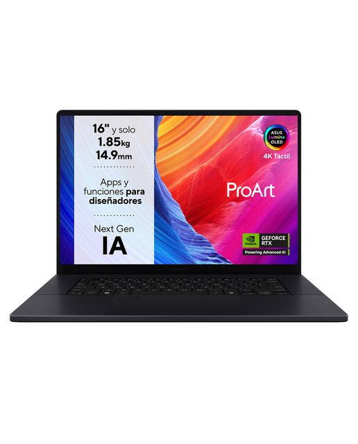 Portátil ASUS ProArt P16 OLED H7606WI-ME024W, Ryzen AI9 HX 370, 32GB, 1TB SSD, GeForce RTX 4070 8GB, 16", W11 Negro-1