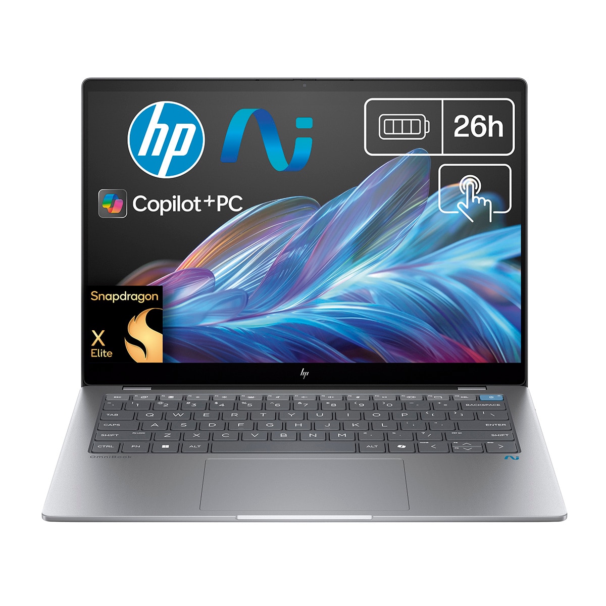 Imagen 0 de Portátil HP OmniBook X 14-fe0000ns Copilot+PC, Snapdragon X Elite X1E-78-100, 16GB, 1TB SSD, 14", W11