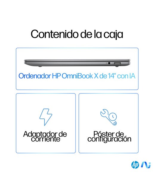 Portátil HP OmniBook X 14-fe0000ns Copilot+PC, Snapdragon X Elite X1E-78-100, 16GB, 1TB SSD, 14", W11 - Plata Plata-7