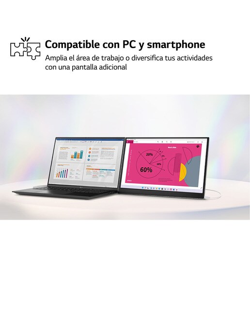 Monitor portátil PC 40,6 cm (16") LG gram +view, 60 Hz, WQXGA IPS, rotación automática 5