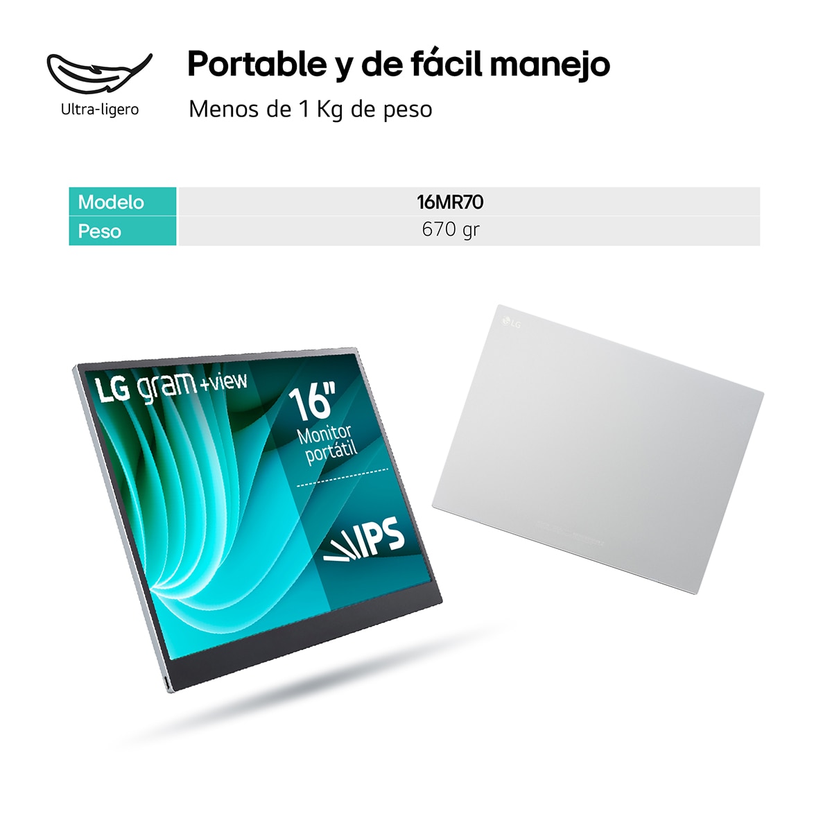 Monitor portátil PC 40,6 cm (16") LG gram +view, 60 Hz, WQXGA IPS, rotación automática 7