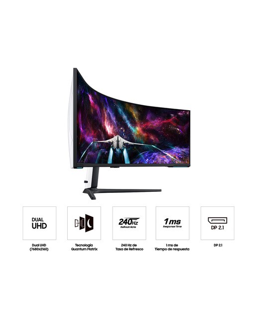 Monitor PC curvo 57" (144,7 cm) Samsung Odyssey Neo G9, DUHD, 240 Hz, VESA DisplayHDR 1000 Blanco-4