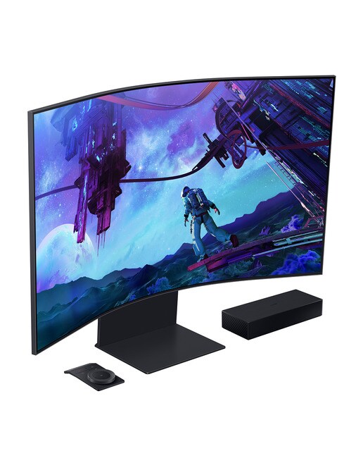 Monitor PC Gaming curvo 55" (139,7 cm) Samsung Odyssey Ark, UHD, Smart TV Apps, - Blanco Blanco-2
