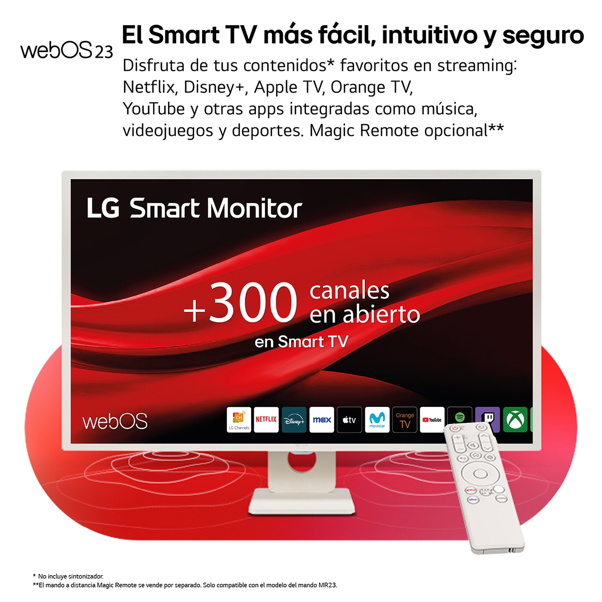 Monitor PC 80 cm (31,5") LG 32SR50F MyView Smart TV webOS23, 60 Hz Full HD IPS, HDR10 Blanco-2