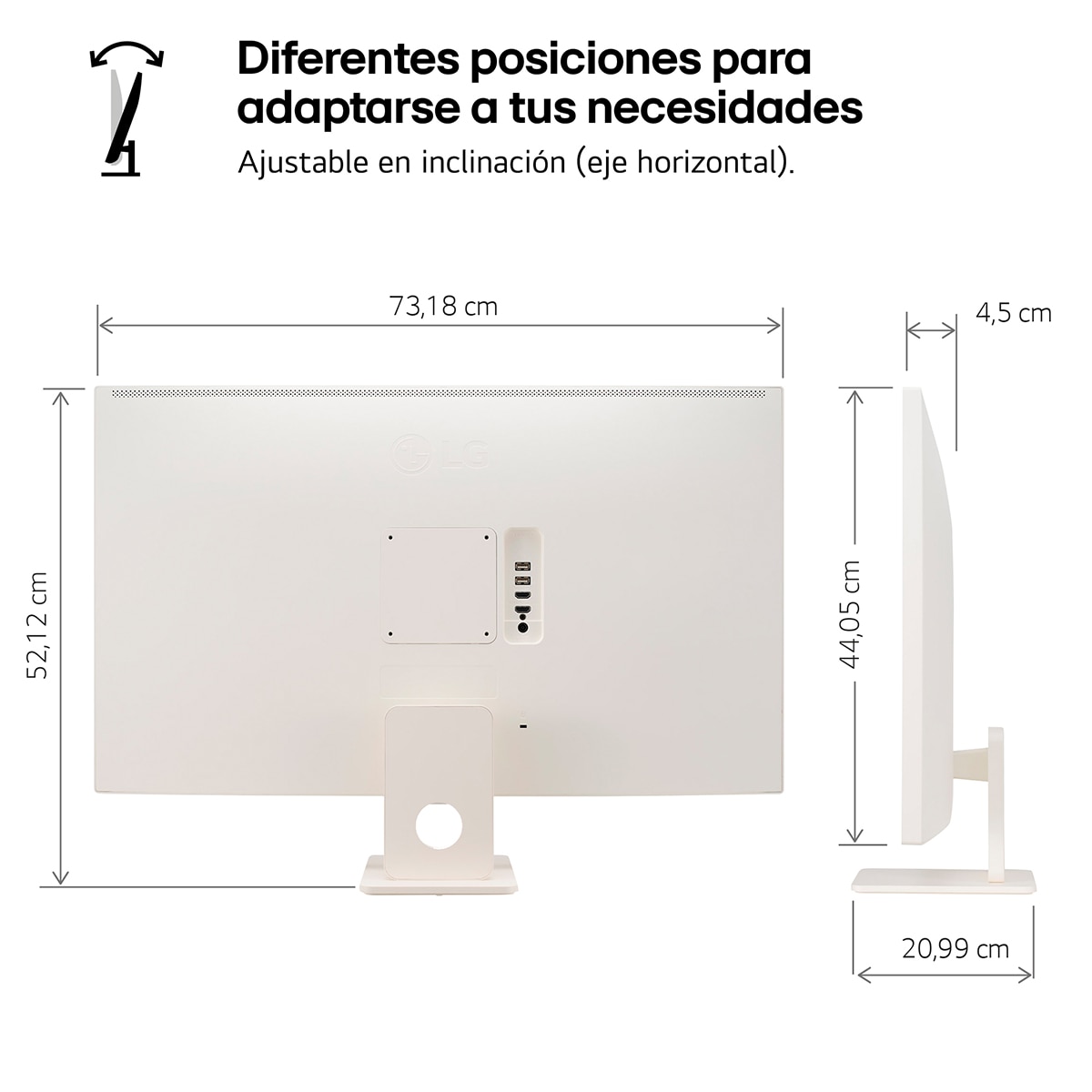Monitor PC 80 cm (31,5") LG 32SR50F MyView Smart TV webOS23, 60 Hz Full HD IPS, HDR10 Blanco-9