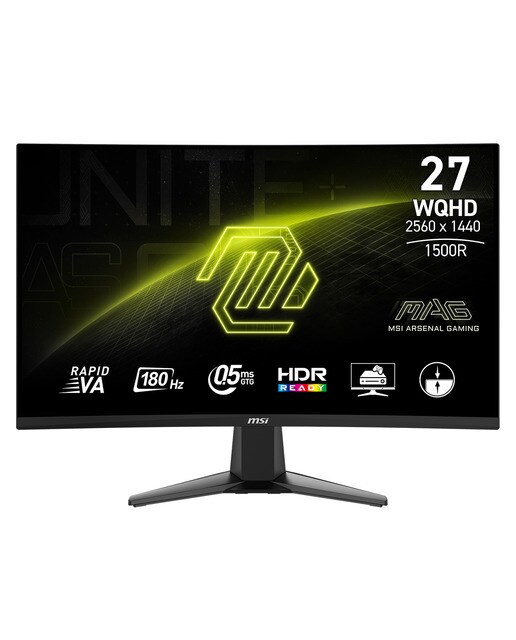 MSI - Monitor PC Gaming 69 cm (27") MSI MAG 27CQ6F, 180 Hz, pantalla curva WQHD.