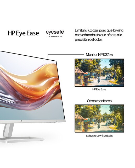Monitor PC 68,6 cm (27") HP S5 527sw, 100 Hz FHD IPS antirreflectante y certificación Eyesafe Plata / Blanco-7