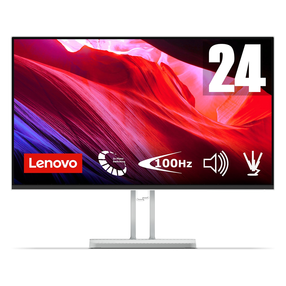 Monitor PC 60,45 cm (23,8") Lenovo L24i-4B, 100 Hz, Full HD, con altavoces Gris-1