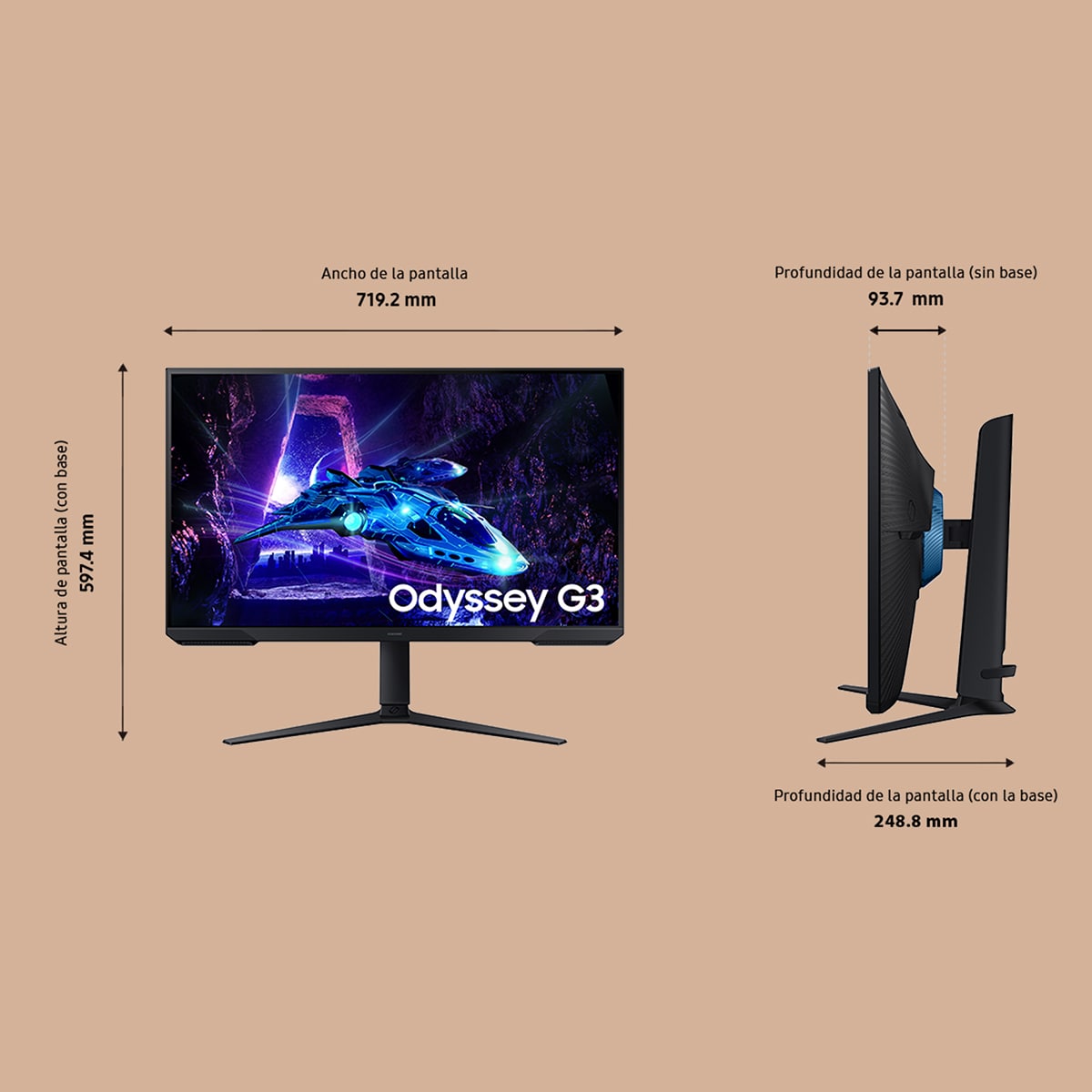 Monitor PC Gaming 81,28cm (32") Samsung Odyssey G3 LS32DG302, 180 Hz, Full HD, FreeSync 2