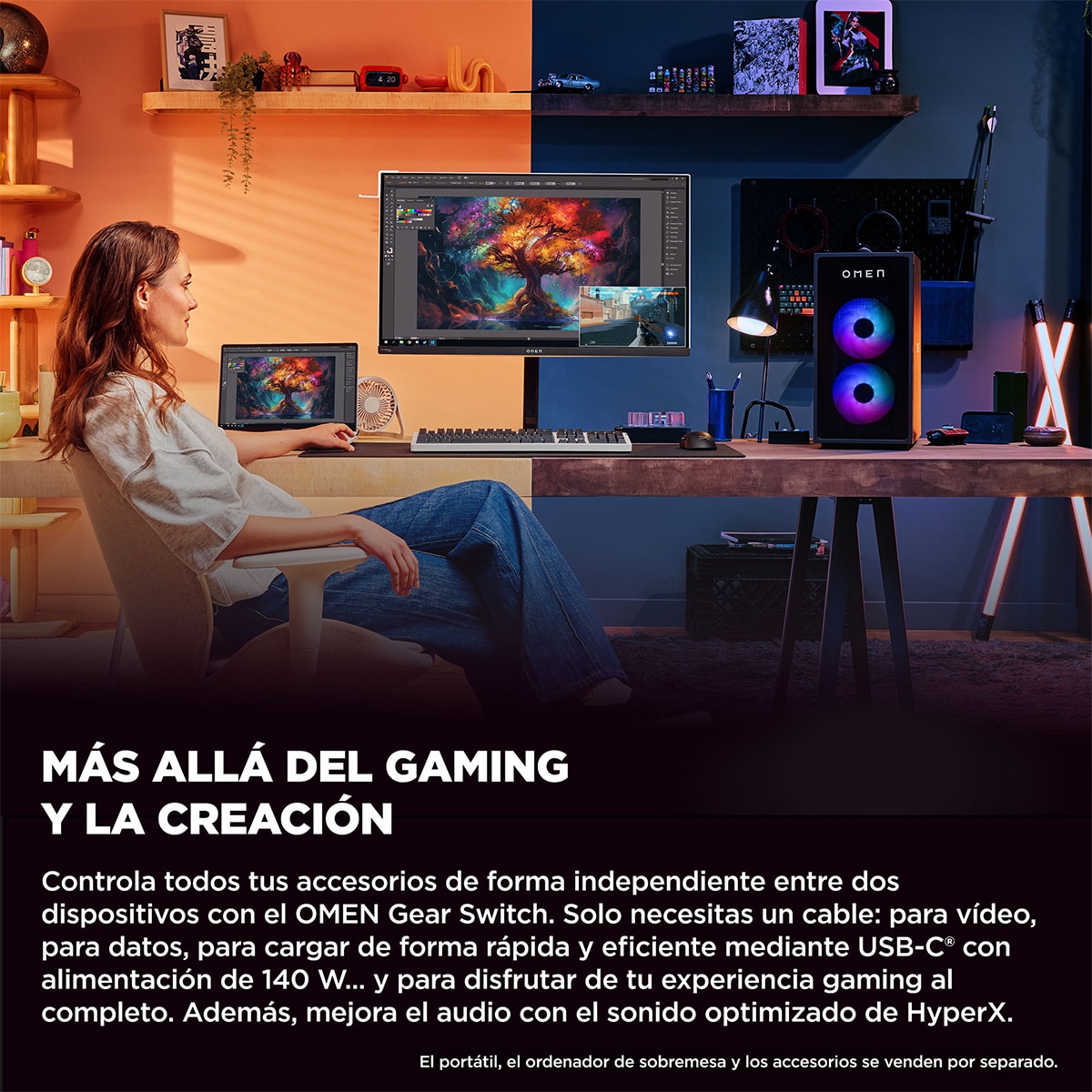 Monitor Gaming HP OMEN Transcend 32, 240Hz, 31,5" UHD QD-OLED, AMD FreeSync Premium Pro y compatible con NVIDIA G-SYNC Blanco / Negro Blanco / Negro-9