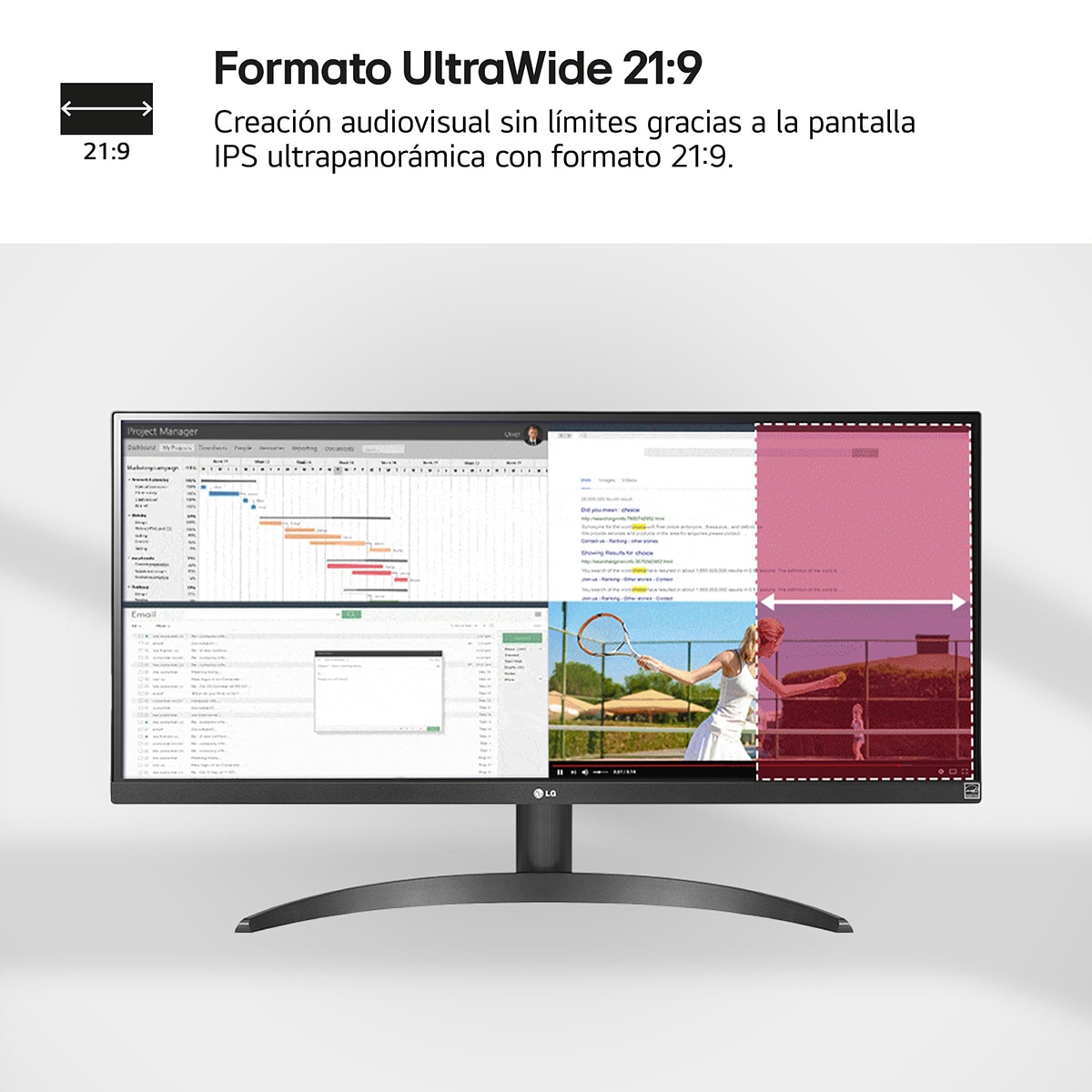 Monitor PC curvo 73cm (29") LG UltraWide 29WQ60A-B, 100 Hz, Full HD IPS Negro-3