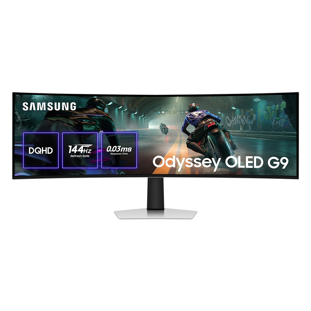 Monitor PC Gaming curvo 124,4cm (49") Samsung Odyssey Oled G9, 144 Hz, DQHD QD-OLED Plata-1