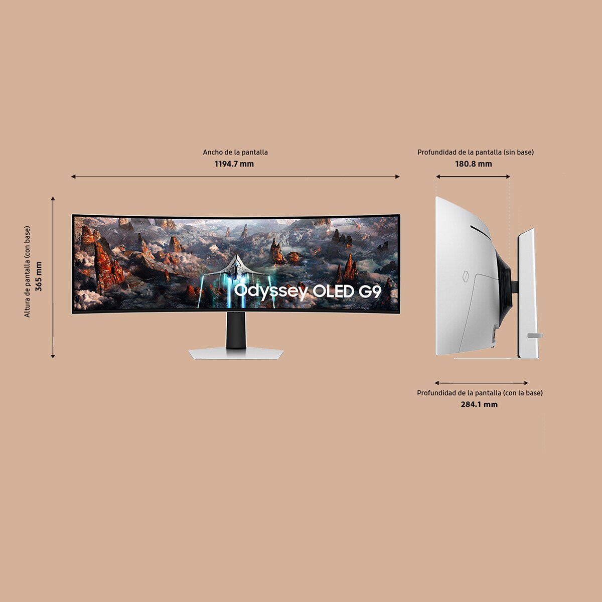 Monitor PC Gaming curvo 124,4cm (49") Samsung Odyssey Oled G9, 144 Hz, DQHD QD-OLED Plata-2