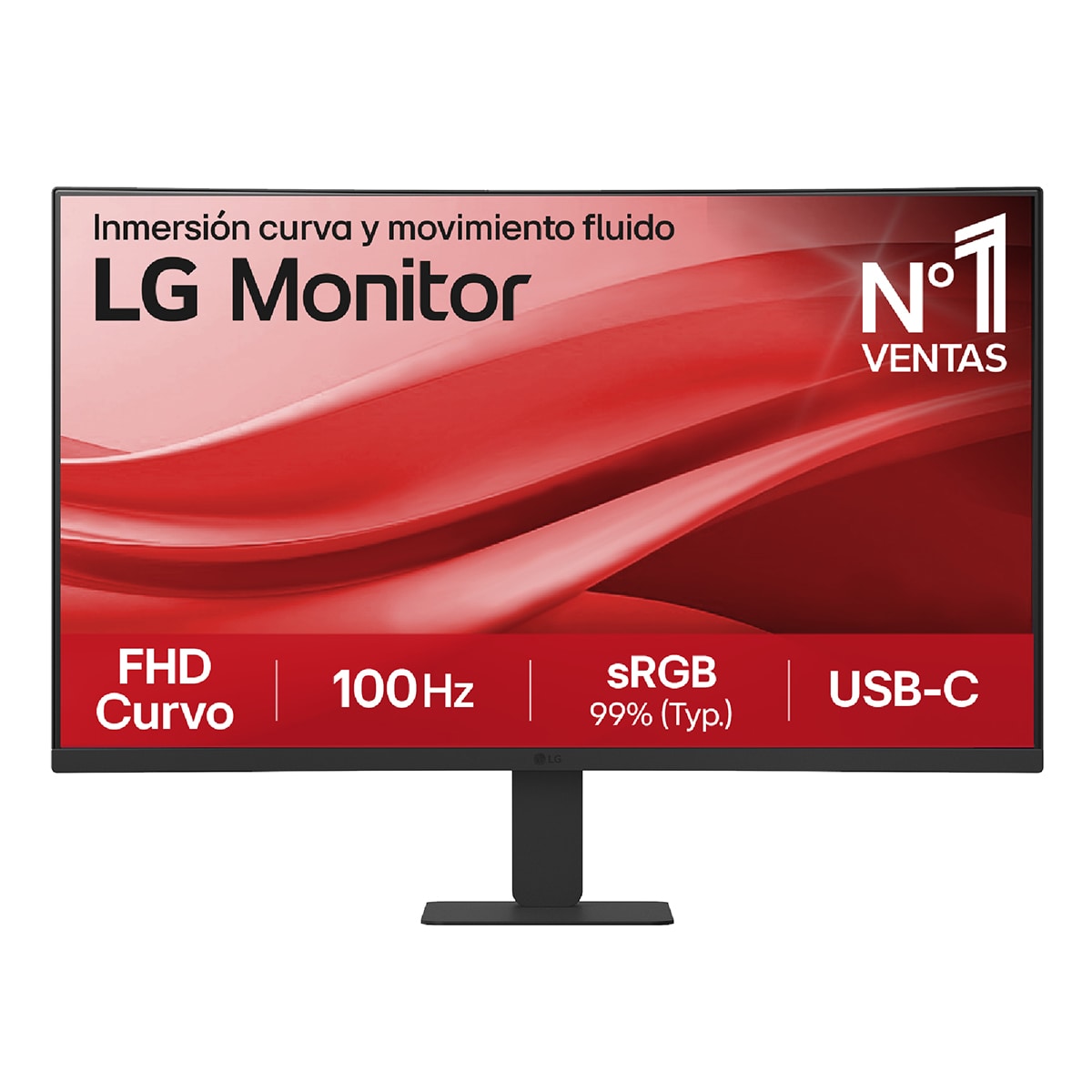Monitor PC curvo 69cm (27") LG 27U421A-B, 100Hz, Full HD Negro mate-1