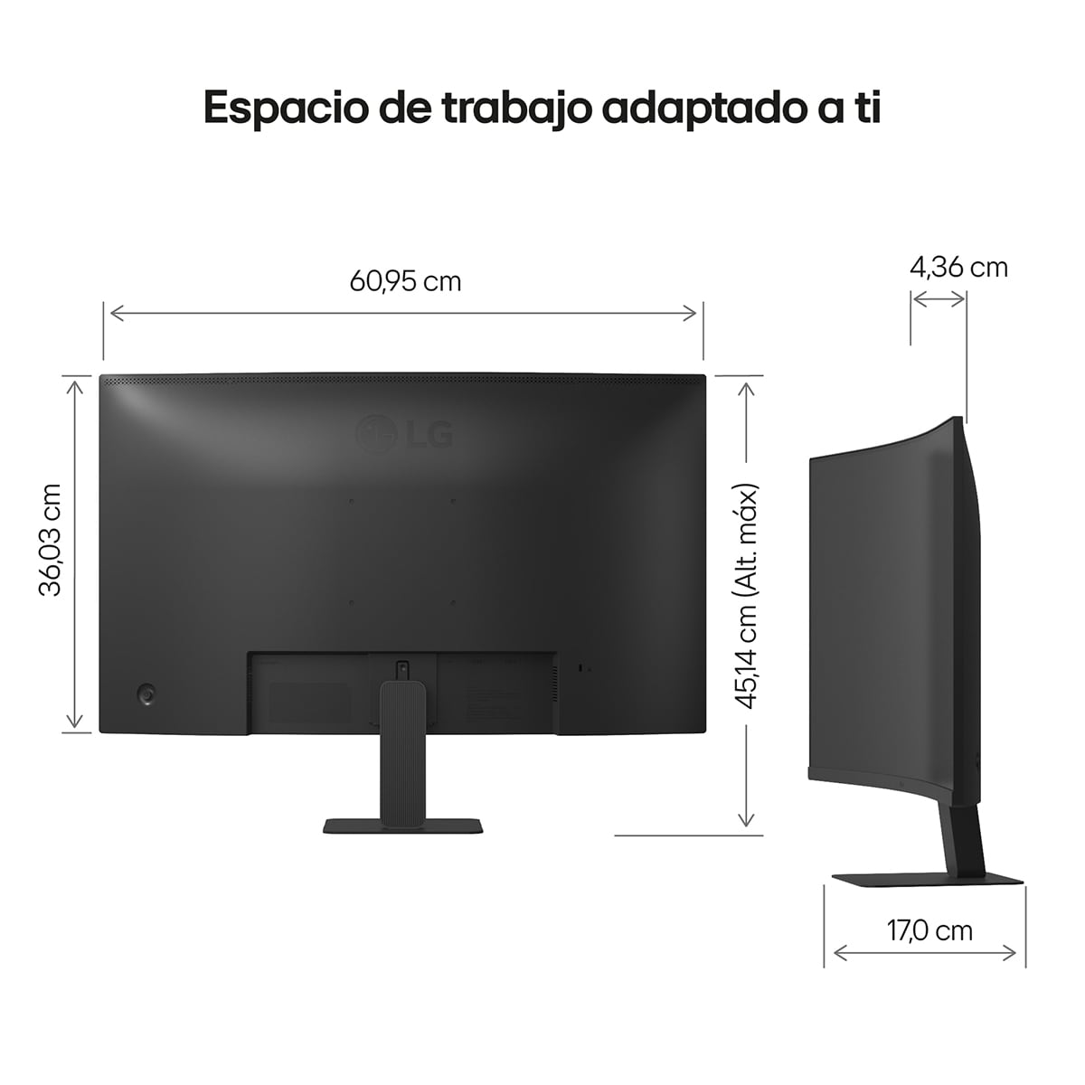 Monitor PC curvo 69cm (27") LG 27U421A-B, 100Hz, Full HD Negro mate-2