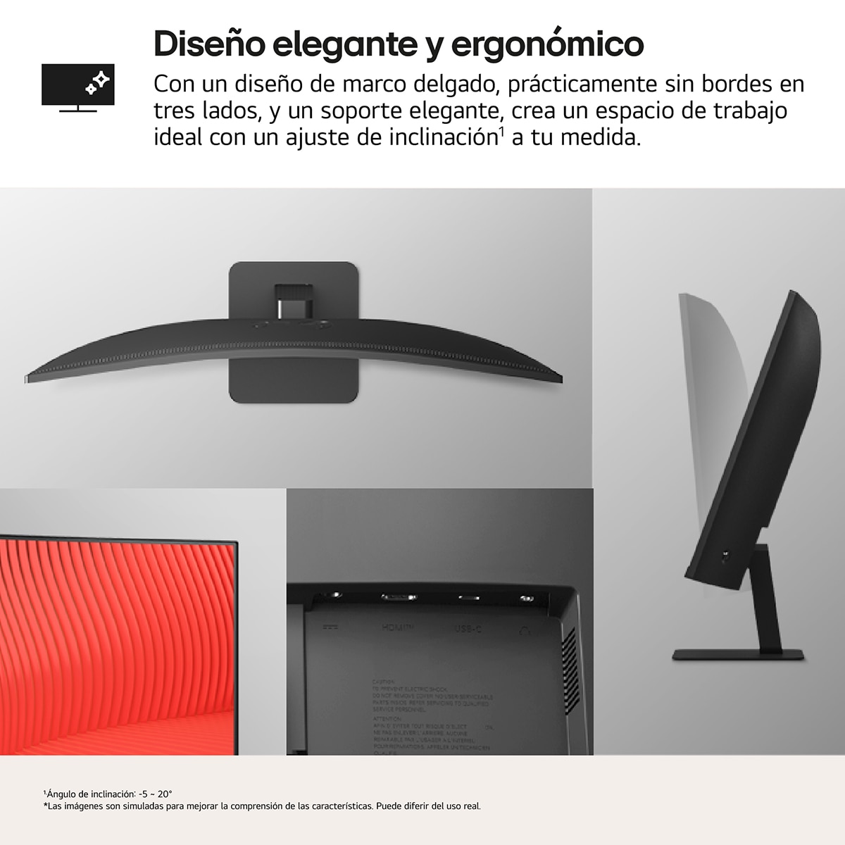Monitor PC curvo 69cm (27") LG 27U421A-B, 100Hz, Full HD Negro mate-12