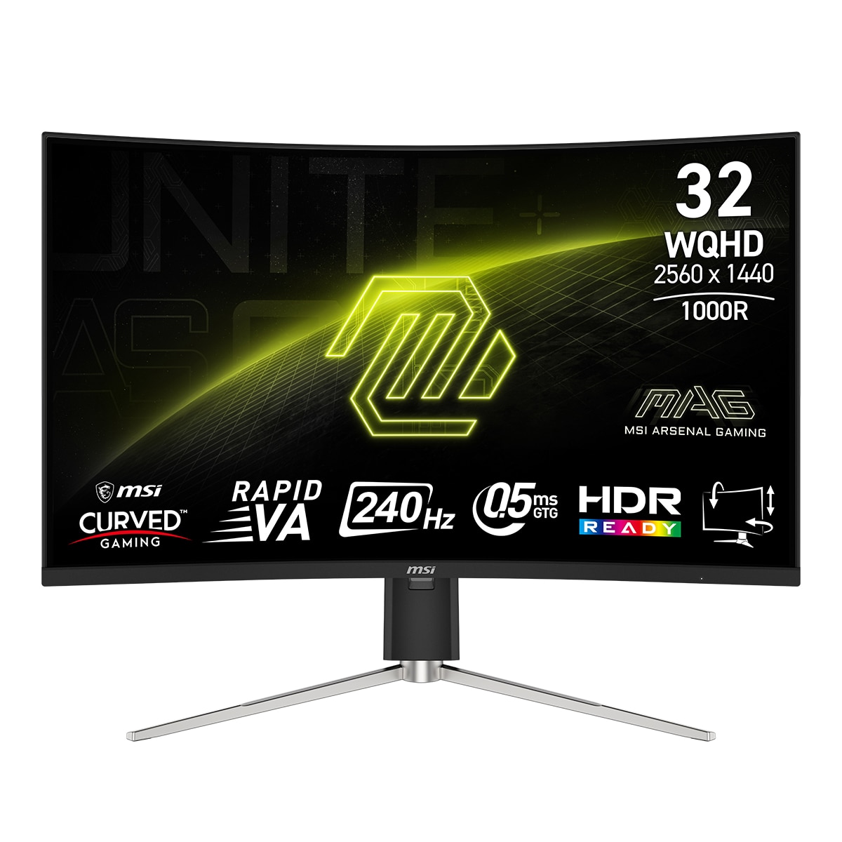 Imagen 0 de Monitor PC Gaming curvo 80cm (31,5") MSI MAG 325CQRXF E2, 240 Hz WQHD