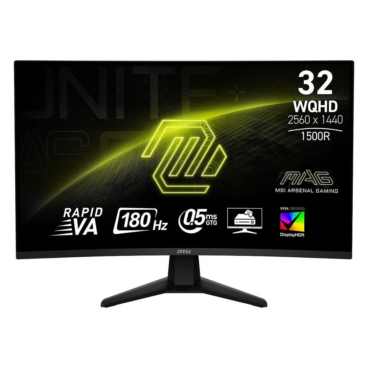 Imagen 0 de Monitor PC Gaming curvo 80cm (31,5") MSI MAG 32CQ6F, 180 Hz WQHD