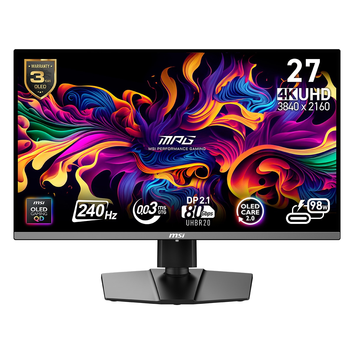Imagen 0 de Monitor PC Gaming 67cm (26,5") MSI MPG 272URX, 240Hz QD-OLED UHD 4K